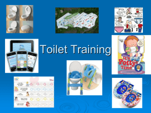 What are the steps in the toilet training process?