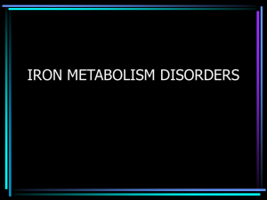 IRON DEFICIENCY ANEMIA/ ANEMIA OF CHRONIC DISEASE