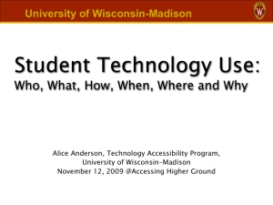 Student Technology Use - University of Colorado Boulder