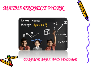 maths project work surface area and volume