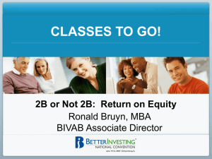 Return on Equity - Ron Bruyn