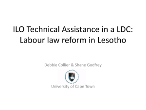 ILO Technical Assistance in a LDC: Labour law reform in Lesotho