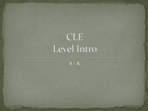 Intro CLE A through K