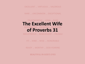 The Excellent Wife of Proverbs 31
