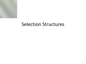 Selection Structures