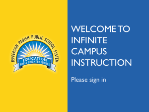 Welcome to Infinite Campus Instruction