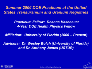 Advisors: Dr. Wesley Bolch (University of Florida)