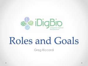 iDigBio Roles and Goals