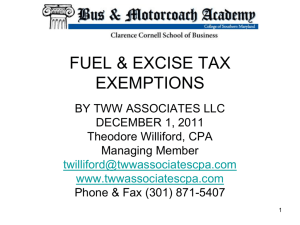 FUEL & EXCISE TAX EXEMPTIONS