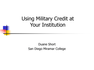 " Using Military Credit at Your Institution" PPTX