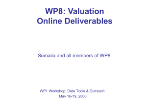 WP8:Online deliverables