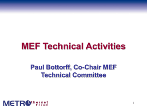 Metro Ethernet Forum (MEF) - IEEE 802 LAN/MAN Standards