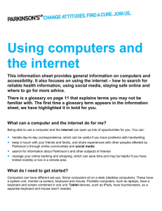 Using computers and the internet information sheet