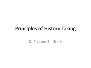 Principles of history taking