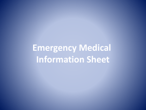 Emergency Medical Information Sheet 2012