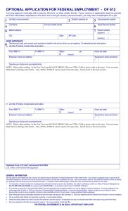 Optional Application For Federal Employment PRINT ON LEGAL
