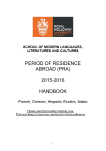 PRA Year Abroad Handbook 2015-16