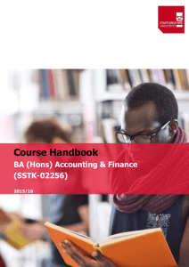 Accounting and Finance BA (Hons)