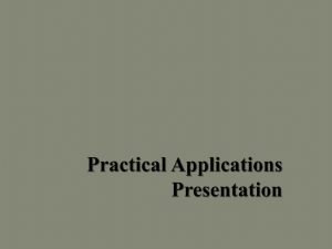 Practical Applications Presentation