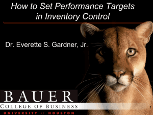 How to Set Performance Targets in Inventory Control