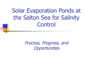 Solar Evaporation Ponds at the Salton Sea for Salinity