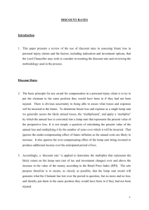 DISCOUNT RATES Introduction This paper presents a review of the