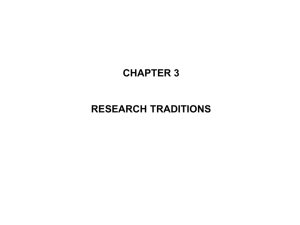 Chapter 3: Research traditions