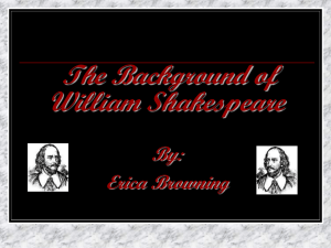 The Background of William Shakespeare By