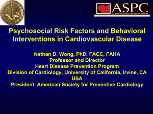 Psychosocial Factors and CHD - Heart Disease Prevention Program