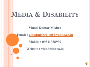 Media & Disability - Vinod Mishra – The Writer