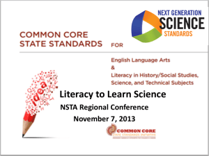 Literacy to Learn Science