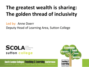 The golden thread - Sutton College of Learning for Adults