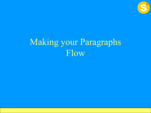 Making your Paragraphs Flow