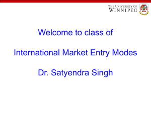 Foreign Market Entry and Strategies