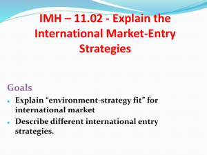 unit 11.2 Explain the International Market
