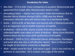 Vocabulary for Islam