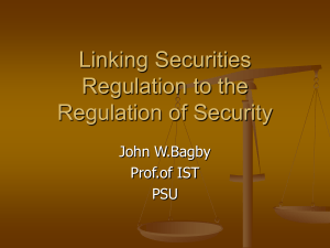 Linking Securities Regulation to the Regulation of Security