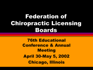 Guide and Resources for Regulating Chiropractic Consultants