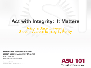 Act With Integrity - Arizona State University