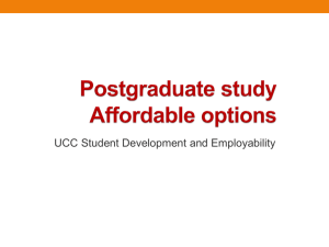 Postgraduate study Affordable options