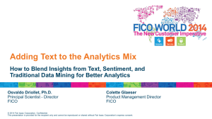 FICO ® Analytic Modeler For Text