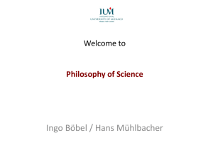 Welcome to Philosophy of Science