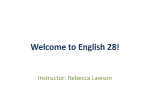Welcome to English 101 - English 28