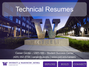 Technical Experience - University of Washington Bothell