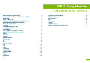 SIMS 2014 Spring Release Note