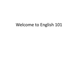 Welcome to English 101