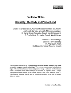 Facilitator Notes, Sexuality, The Body and