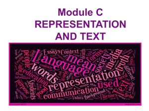 REPRESENTATION AND TEXT - Conflicting Perspectives
