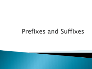 Prefixes and Suffixes - Parma City School District