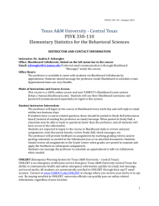 PSYK 330 110 Elem Statistics Behavior Sci